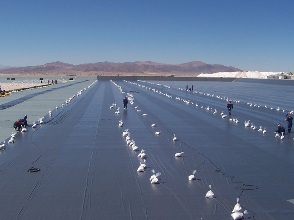 土工膜施工现场